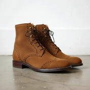 Men's Brown Wingtip Suede Ankle Boots