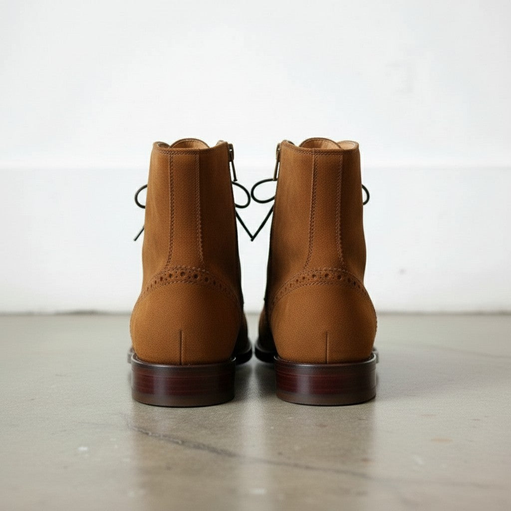 Men's Brown Wingtip Suede Ankle Boots