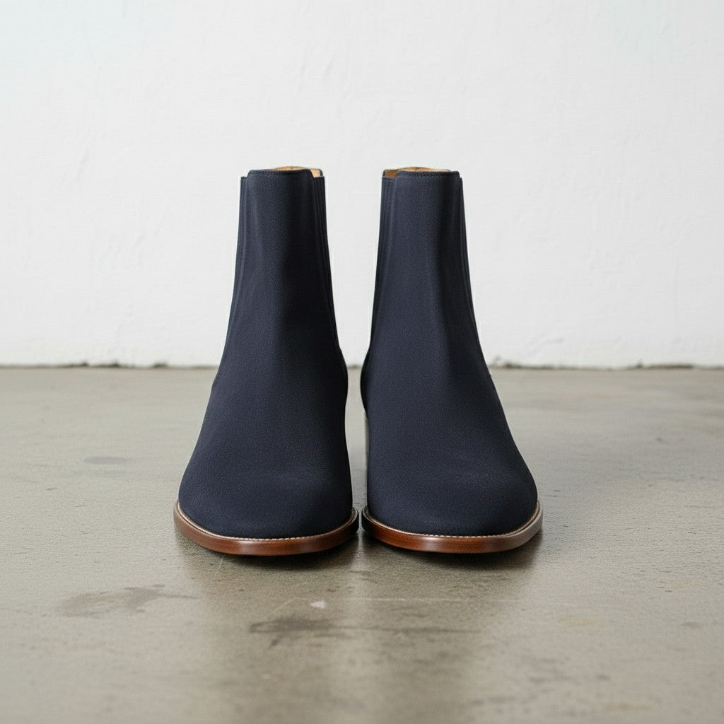 Men's Navy Blue Suede Chelsea Boots