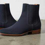 Men's Navy Blue Suede Chelsea Boots