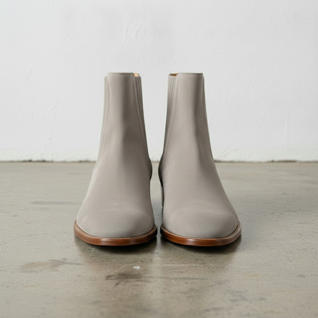 Men's Light Gray Suede Chelsea Boots
