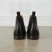 Men's Black Plain-Toe Leather Chelsea Boots