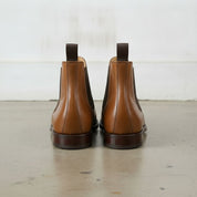 Men's Brown Plain-Toe Leather Chelsea Boots