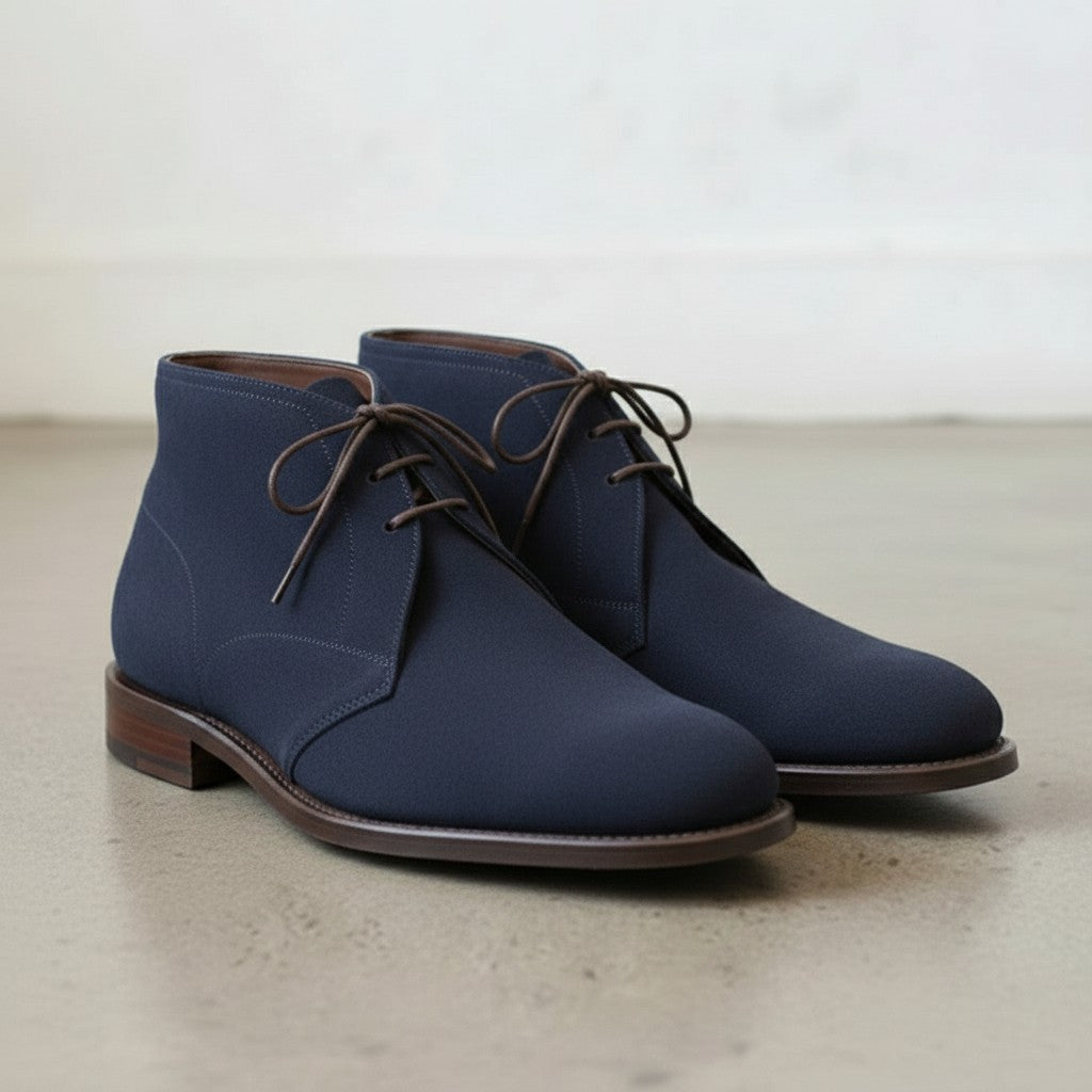Men's Navy Blue Suede Chukka Boots