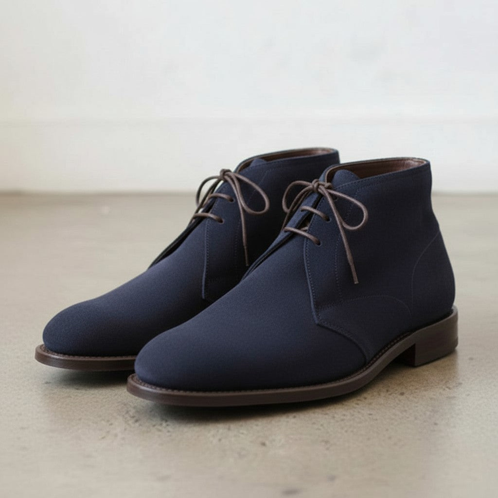 Men's Navy Blue Suede Chukka Boots