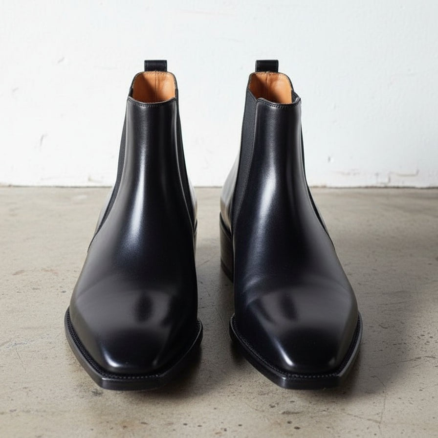 Men's Black Leather Chelsea Boots