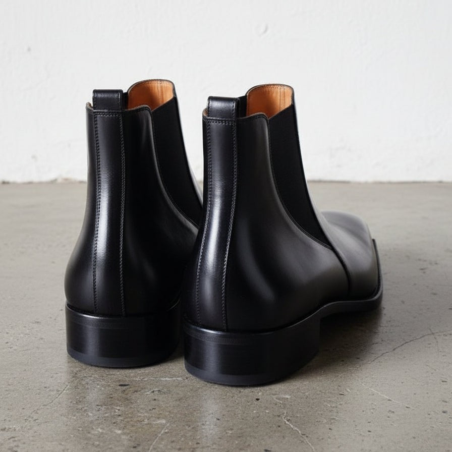 Men's Black Leather Chelsea Boots