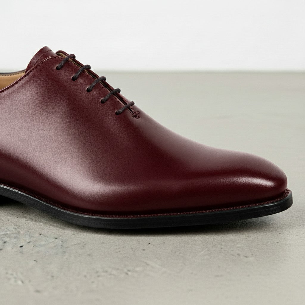 Men's Burgundy Leather Oxfords