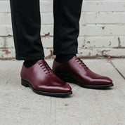 Men's Burgundy Leather Oxfords
