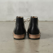 Men's Black Plain-Toe Leather Chukka Boots