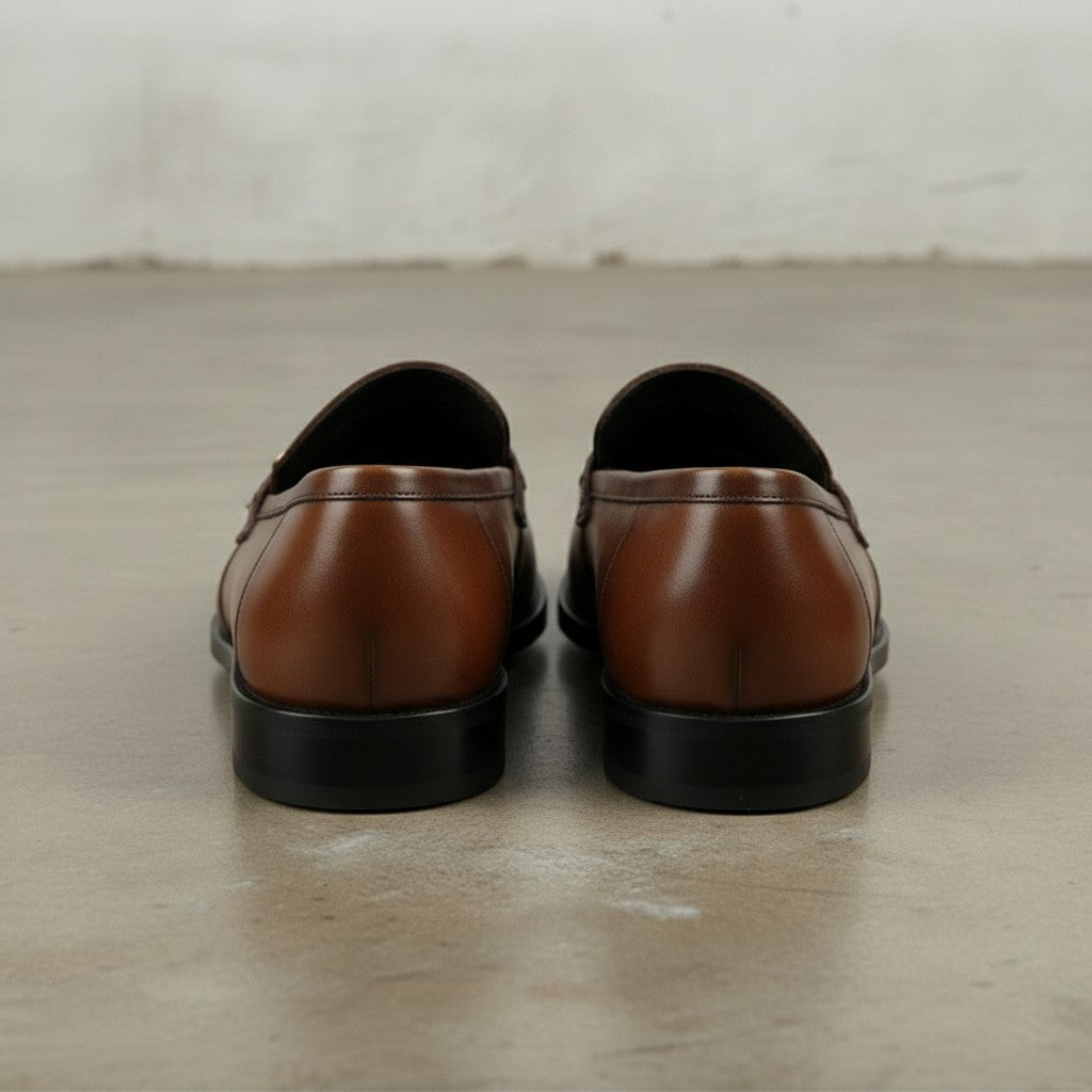 Men's Brown Fringe Leather Bit Loafers