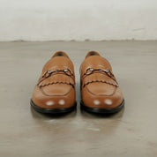 Men's Tan Fringe Leather Bit Loafers — Wesley