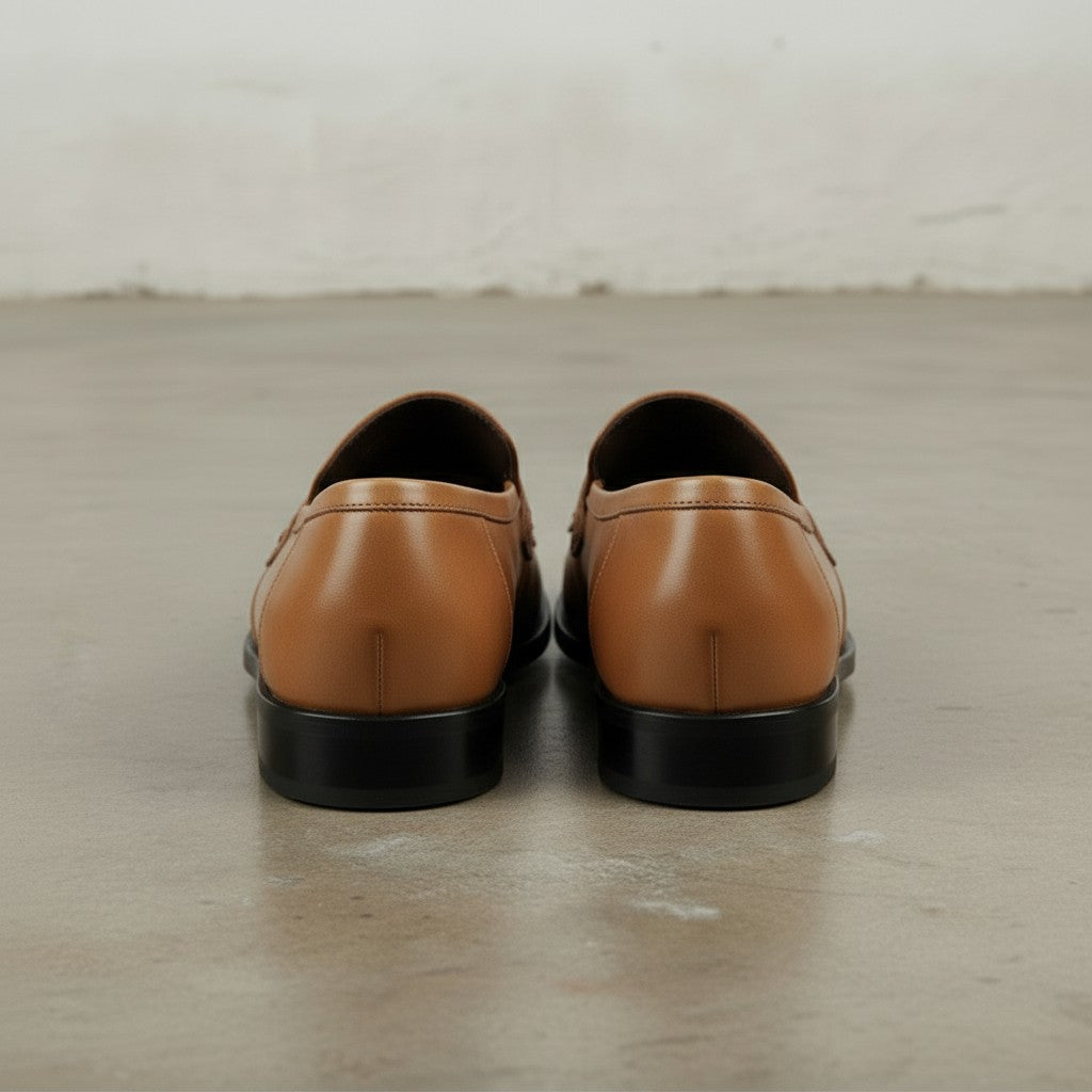 Men's Tan Fringe Leather Bit Loafers — Wesley
