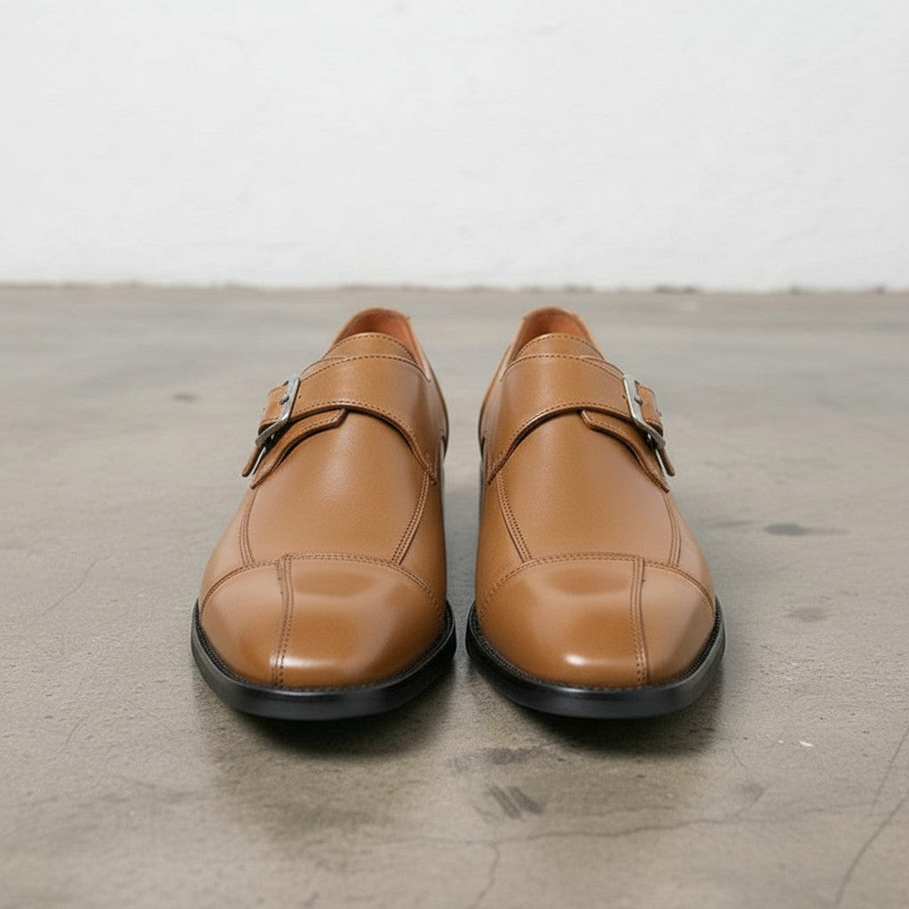 Men's Tan Leather Monks