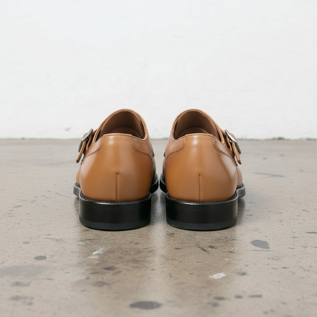 Men's Tan Leather Monks