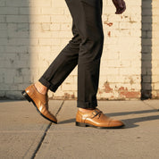 Men's Tan Leather Monks