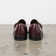 Men's Burgundy Leather Monks Shoes