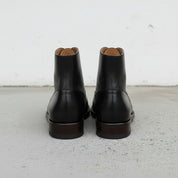 Men's Black Cap-Toe Leather Oxford Boots