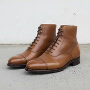 Men's Tan Cap-Toe Leather Oxford Boots