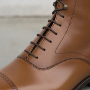 Men's Tan Cap-Toe Leather Oxford Boots