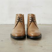 Men's Tan Patent Leather Chukka Boots