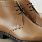 Men's Tan Patent Leather Chukka Boots