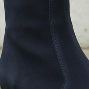 Men's Navy Blue Plain-Toe Suede Zipper Boots
