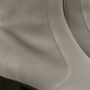 Men's Light Gray Plain-Toe Suede Zipper Boots