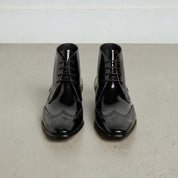 Men's Black Wingtip Leather Oxford Ankle Boots — Bancroft
