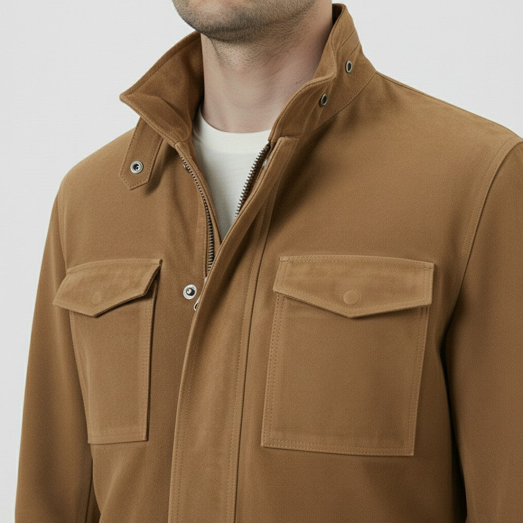 Men's Tan Suede Field Jacket