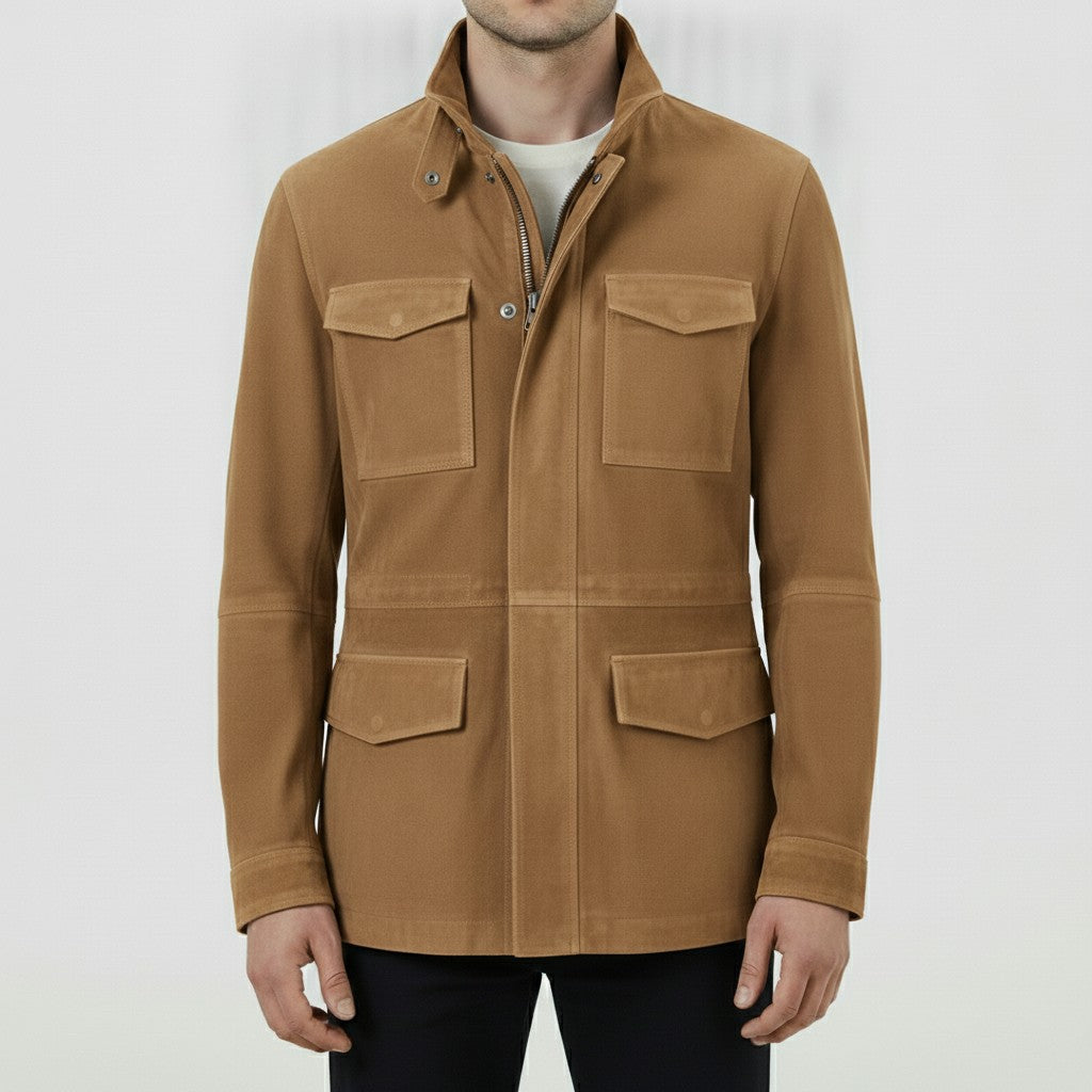 Men's Tan Suede Field Jacket