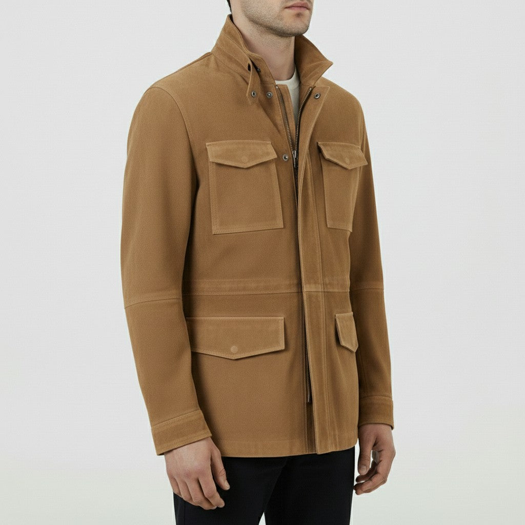 Men's Tan Suede Field Jacket