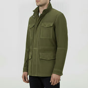 Men's Olive Green Suede Field Jacket