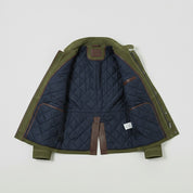 Men's Olive Green Suede Field Jacket