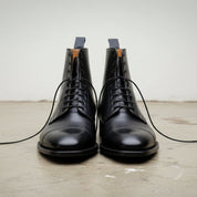 Men's Black Cap-Toe Leather Boots