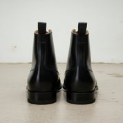 Men's Black Cap-Toe Leather Boots