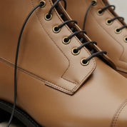Men's Tan Cap-Toe Leather Boots