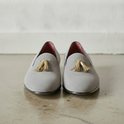 Men's Light Gray Suede Tassel Loafers