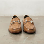 Men's Tan Apron-Toe Leather Bit Loafers