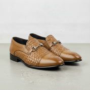 Men's Tan Cap-Toe Leather Bit Loafers
