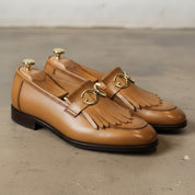 Men's Tan Leather Bit Loafers
