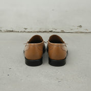 Men's Tan Apron-Toe Leather Bit Loafers