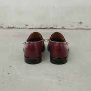 Men's Burgundy Apron-Toe Leather Bit Loafers