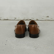 Men's Brown Apron-Toe Leather Bit Loafers