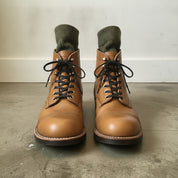 Men's Tan Cap-Toe Leather Lace-Up Boots