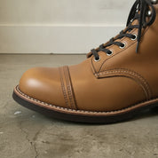 Men's Tan Cap-Toe Leather Lace-Up Boots