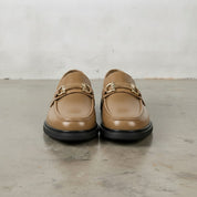 Men's Tan Apron-Toe Leather Bit Loafers