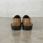 Men's Tan Apron-Toe Leather Bit Loafers