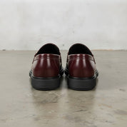 Men's Burgundy Apron-Toe Leather Bit Loafers