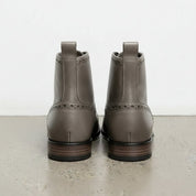 Men's Grey Cap-Toe Leather Derby Boots
